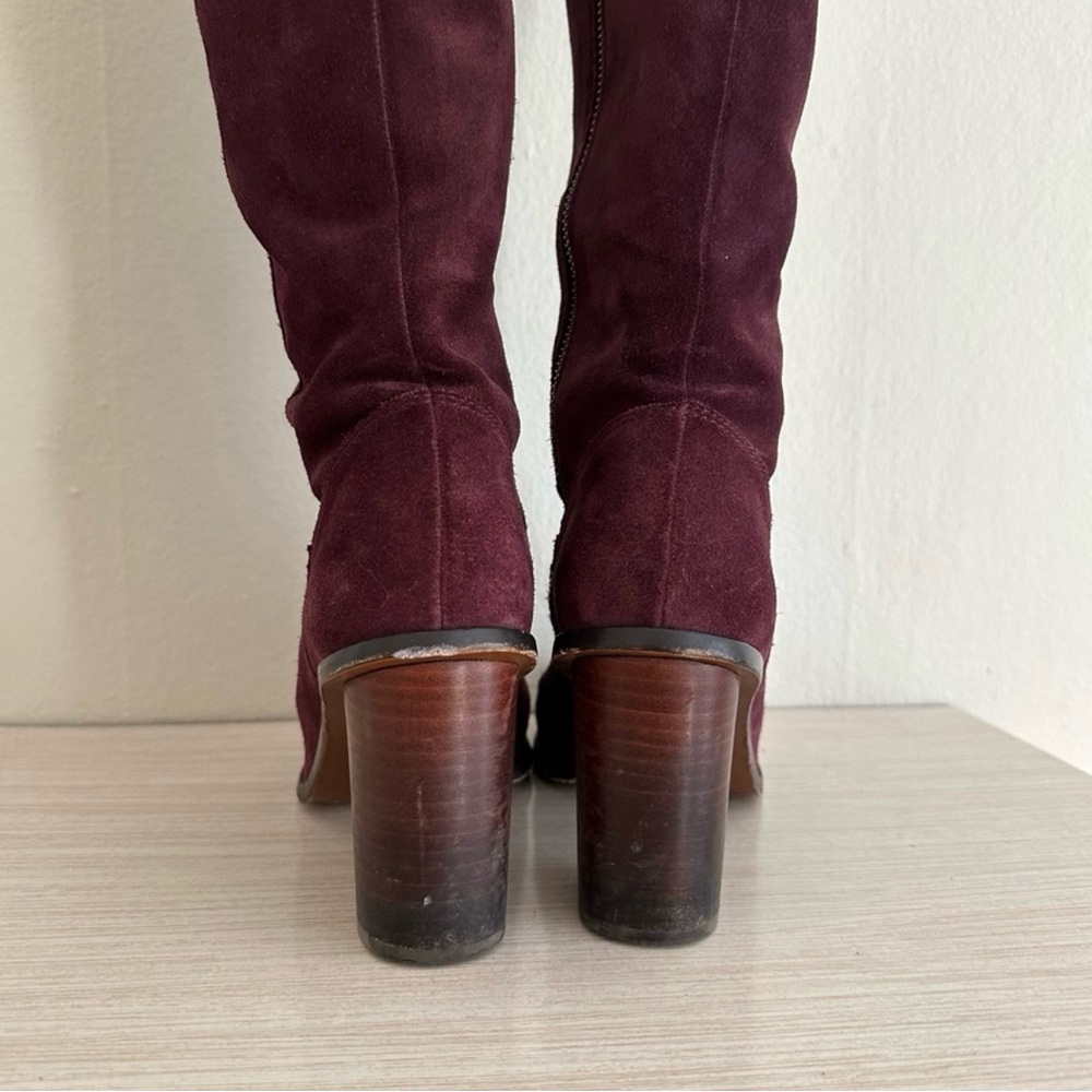 Coach Burgundy Heeled Boots - Picture 4 of 6